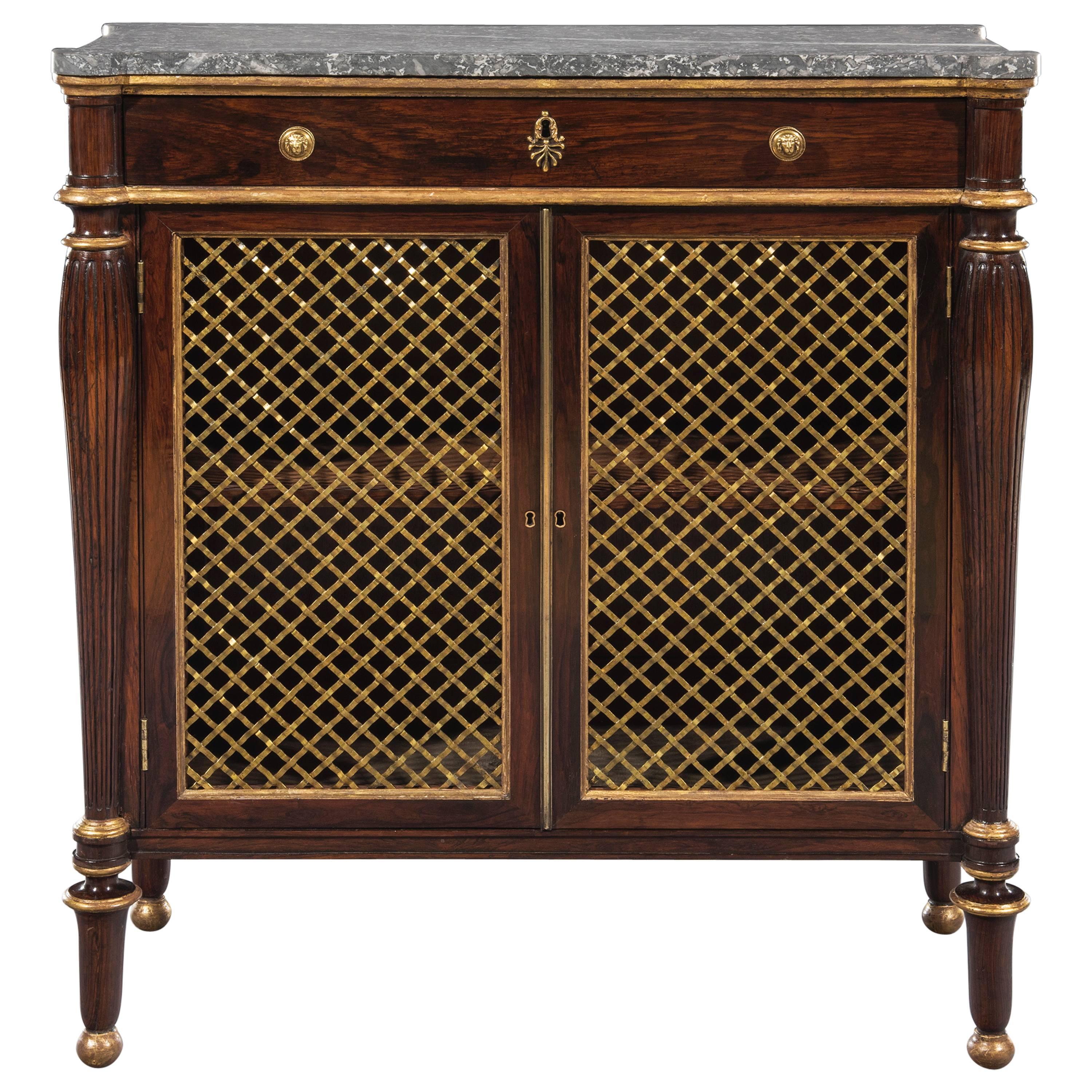 George IV Regency Period Rosewood Marble-Top Cabinet