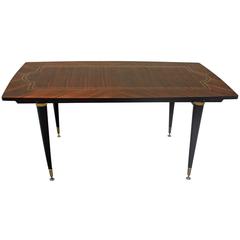 French Art Deco Exotic Macassar Ebony Dining Table, circa 1940s