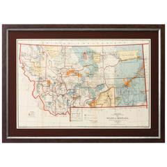 Antique 1897 Map of the State of Montana by the General Land Office