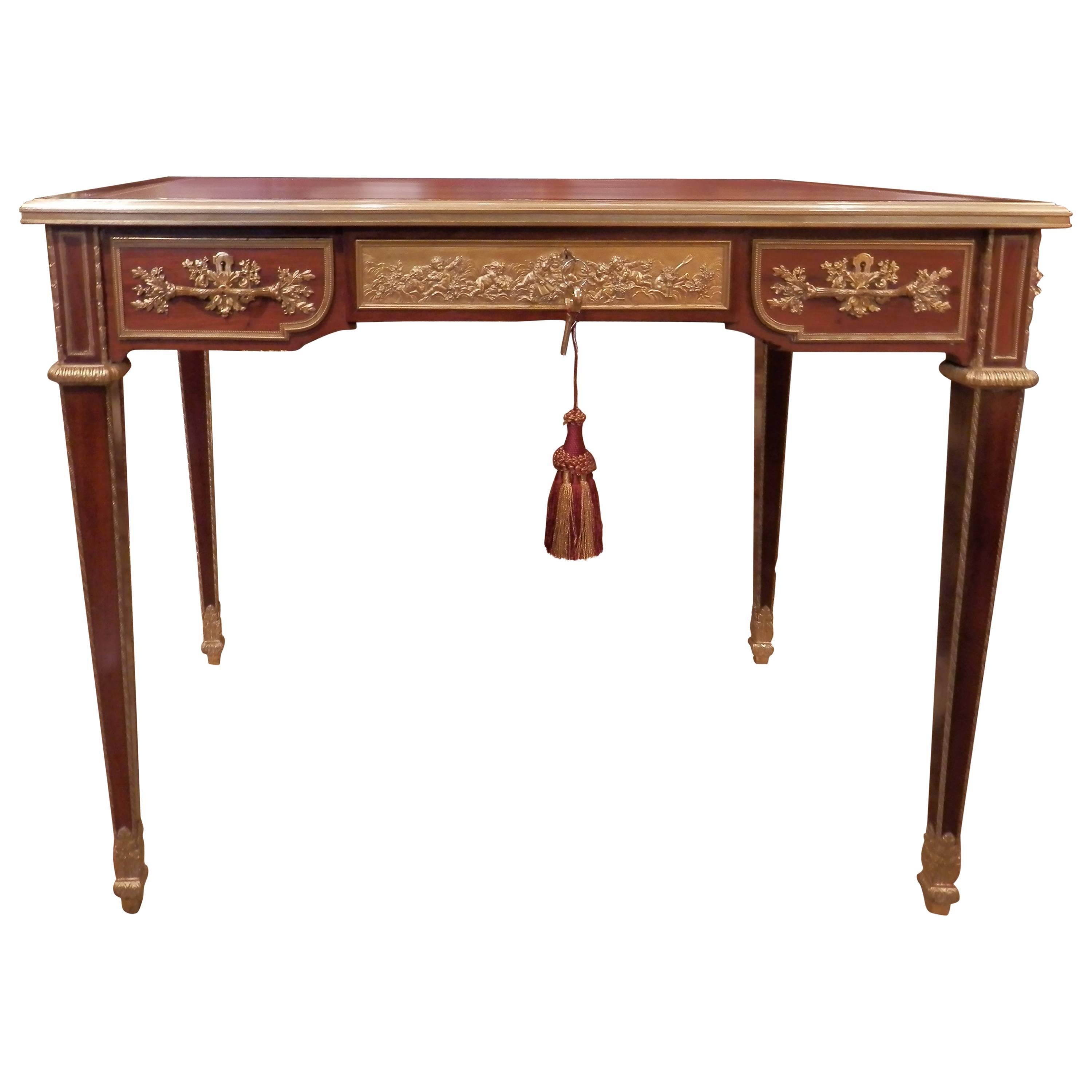 19th Century French Signed  P. Sormani French Louis XVI Writing Desk