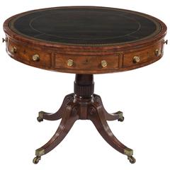 Small Regency Period Mahogany Pedestal Drum Table