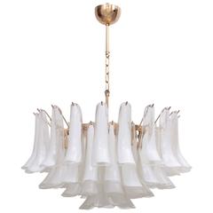 Extra Large Murano Chandelier with Gold Plated Base, Italy, 1970s