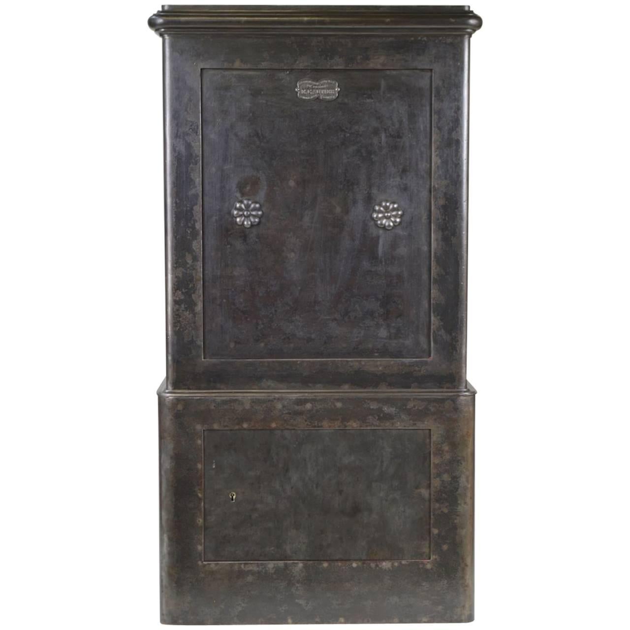 French Industrial Cast Iron Safe, circa 1920