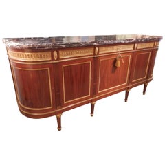 Important 19th Century French Signed F Linke Marble-Topped Buffet