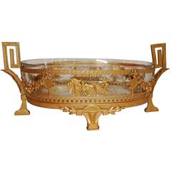 Wonderful French Empire Ormolu Dore Bronze Oval Neoclassical Gilt Centerpiece