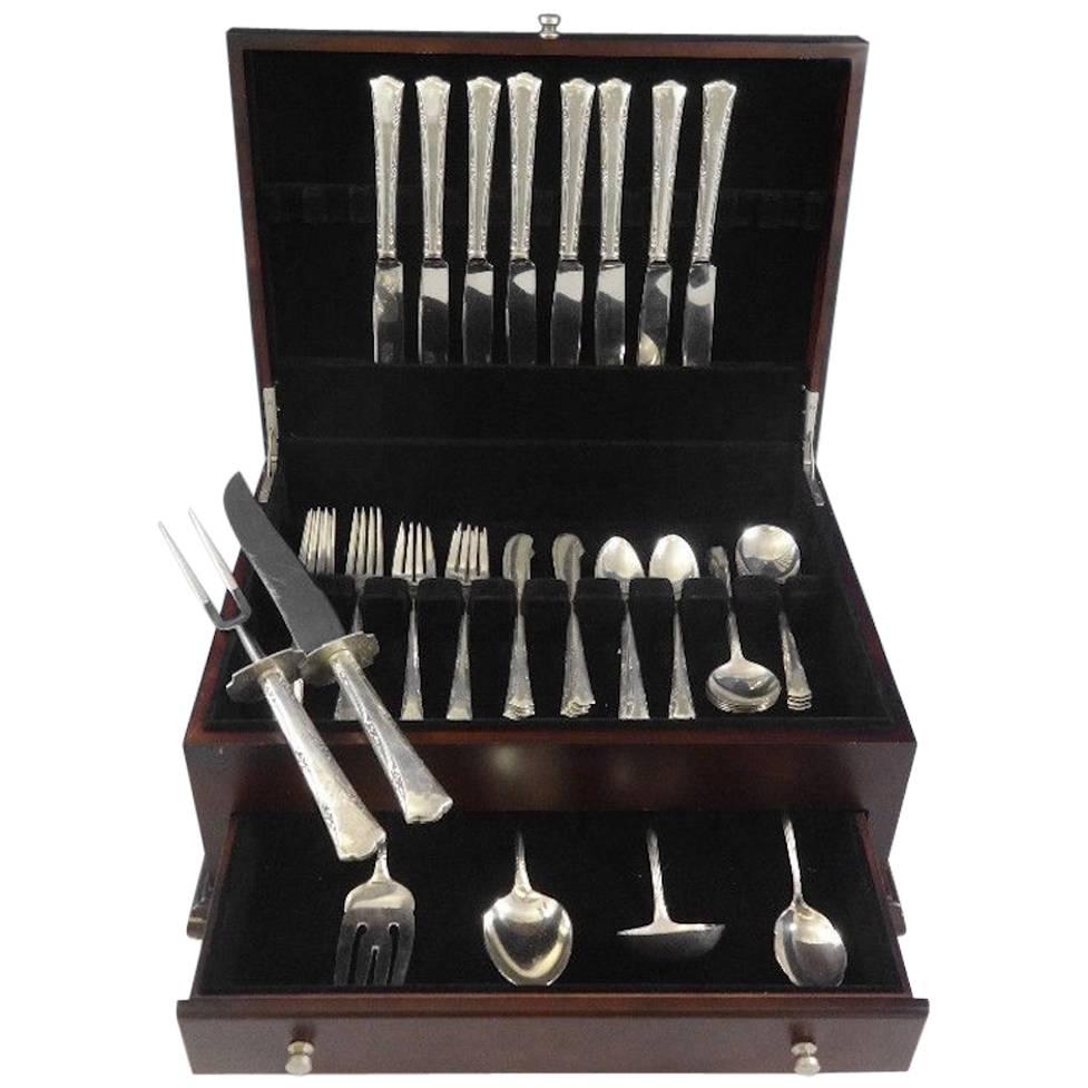 Greenbrier by Gorham Sterling Silver Flatware Set for Eight Service Dinner Size For Sale