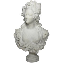 French 19th Century White Marble Bust of "Marie Antoinette", circa 1870-1880