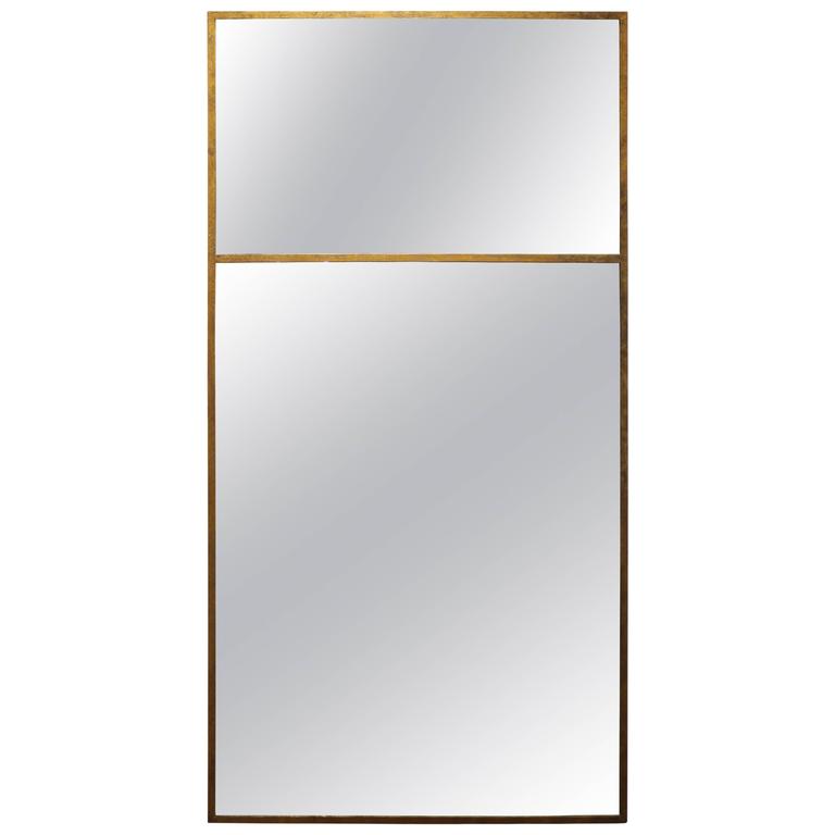 Long Vertical Gold Wall Mirror at 1stDibs