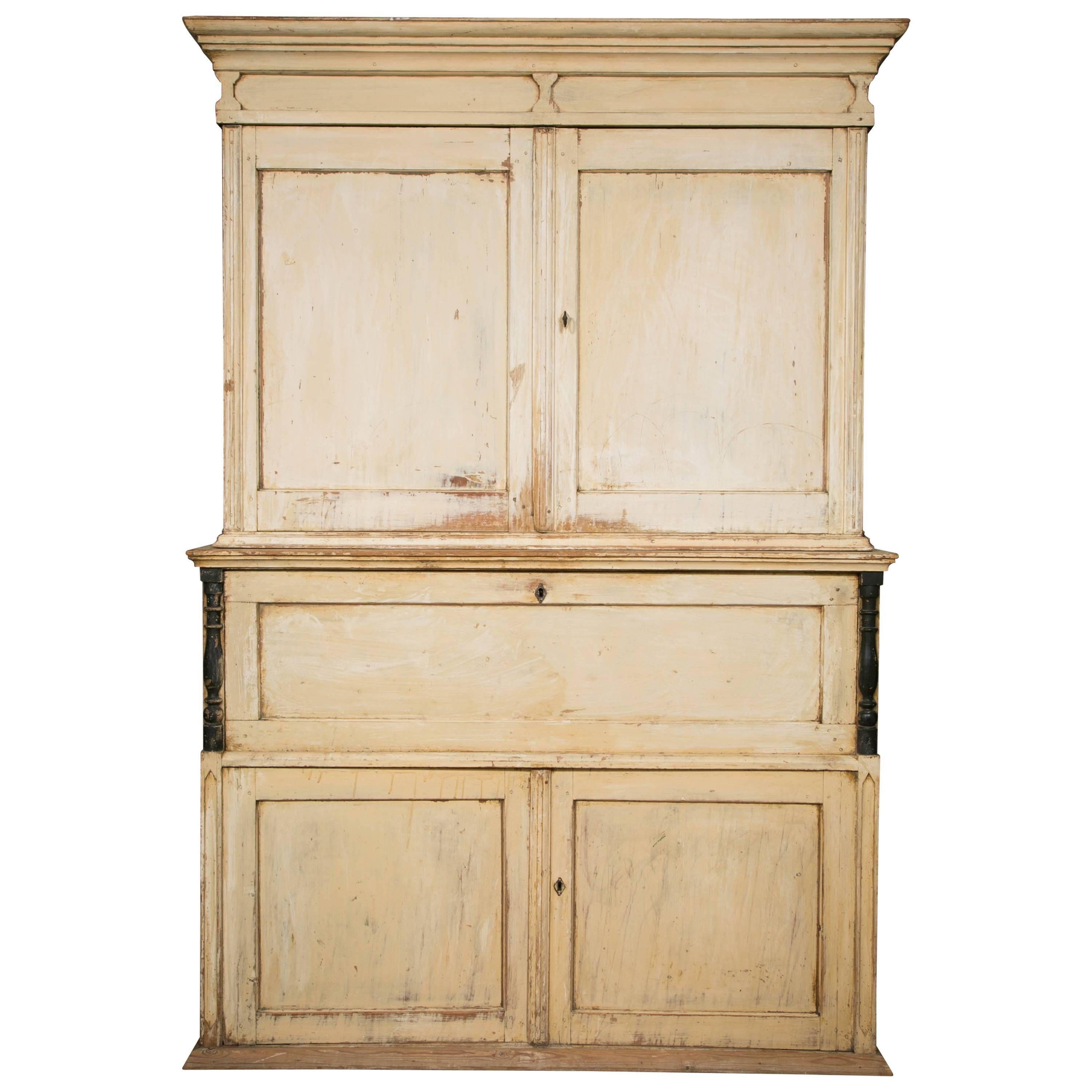 Swedish Painted Cupboard with Drop-Leaf Front, circa 1880