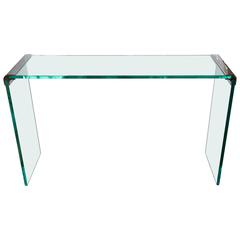 Pace Chrome and Glass Waterfall Console