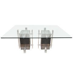 Very Attractive and Unusual Mid-Century Dining Table with Pedestal Base