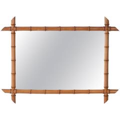 French Carved Faux Bamboo Mirror