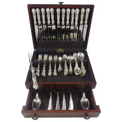 Imperial Queen by Whiting Sterling Silver Flatware Set of 12 Service 115 Pieces