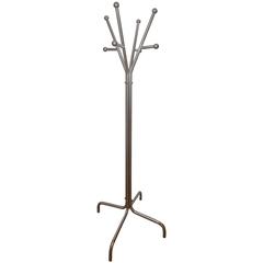 Chrome Tubular Coat Rack with Ball Detail at Top 2