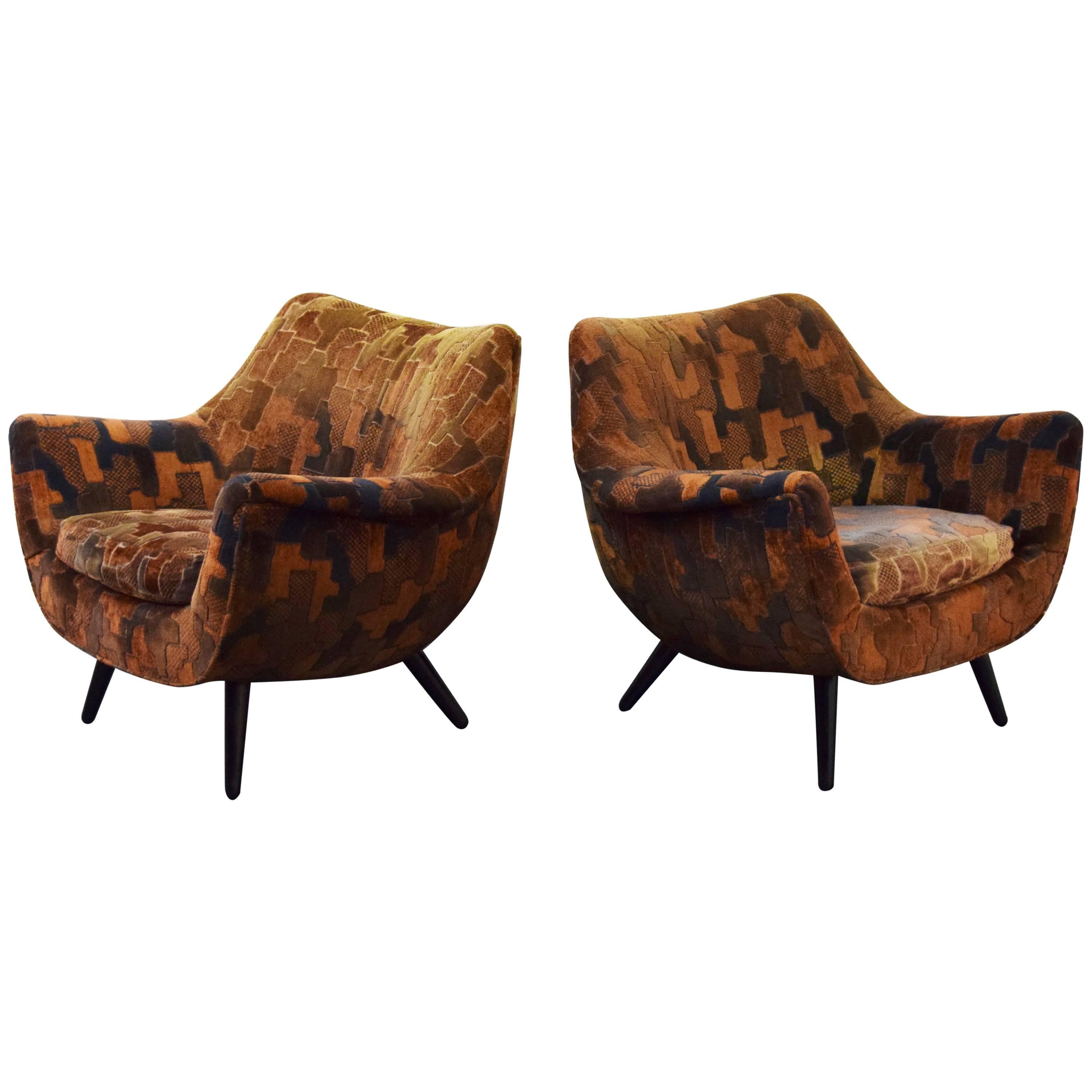 Pair of Sculptural Lawrence Peabody Lounge Chairs