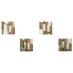 Four Swedish Brass Wall Lights