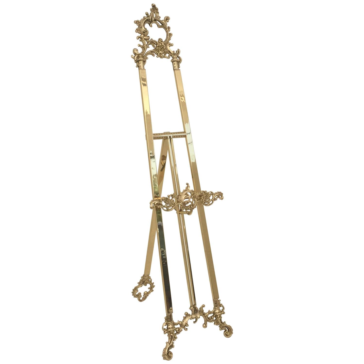 Large Decorative brass picture easel 