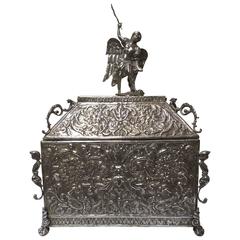 Vintage St Michael on a Highly Decorated Sterling Silver Box Made in Bolvia