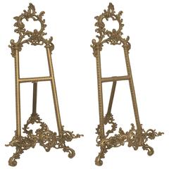Pair of Small Brass Photo Easels
