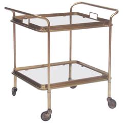 Italian 1950s Brass and Glass Bar Cart 10