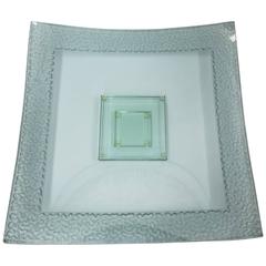 Large Square Art Glass Centerpiece Dish 7