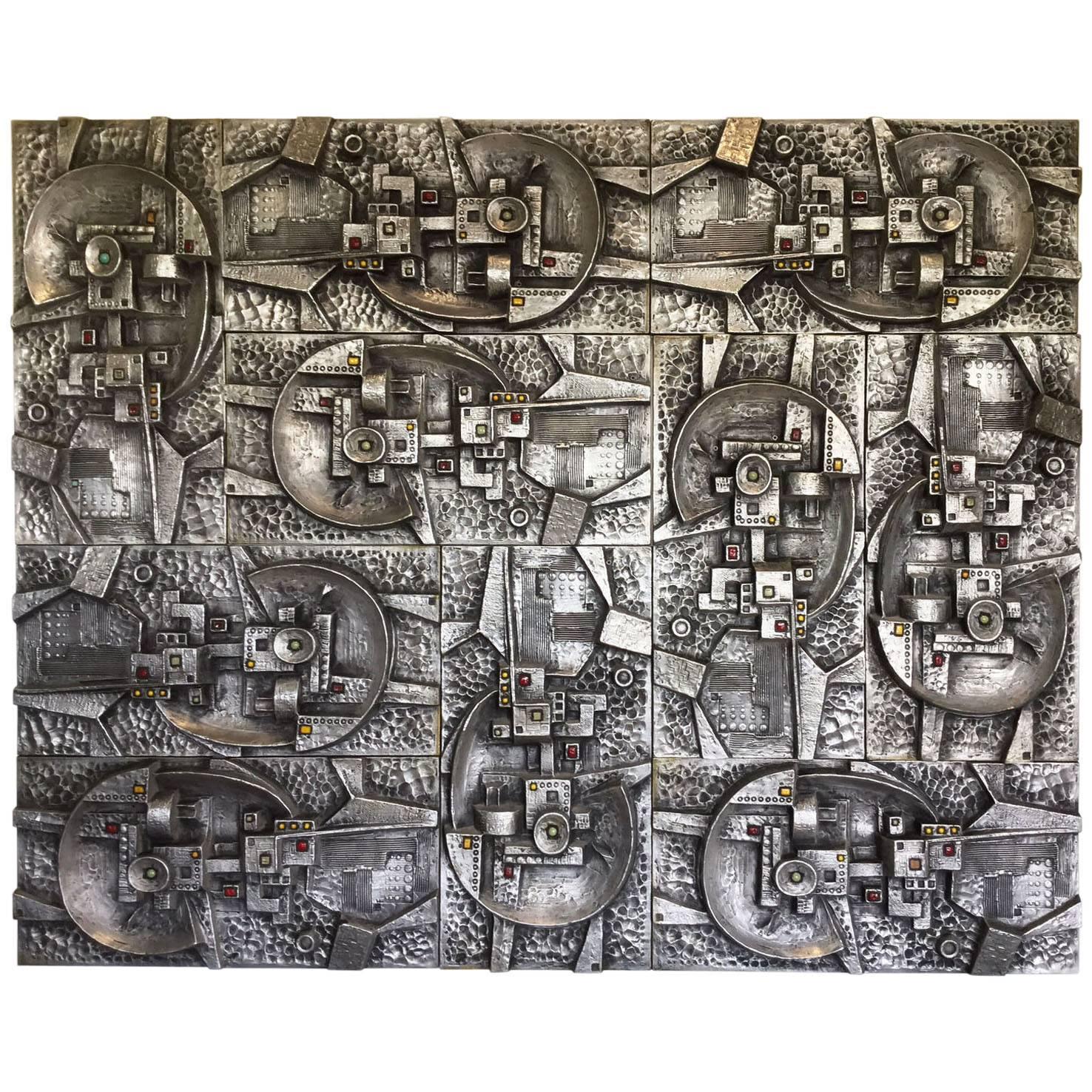 Beautiful Metal Panel by Victor Cerrato, 1970