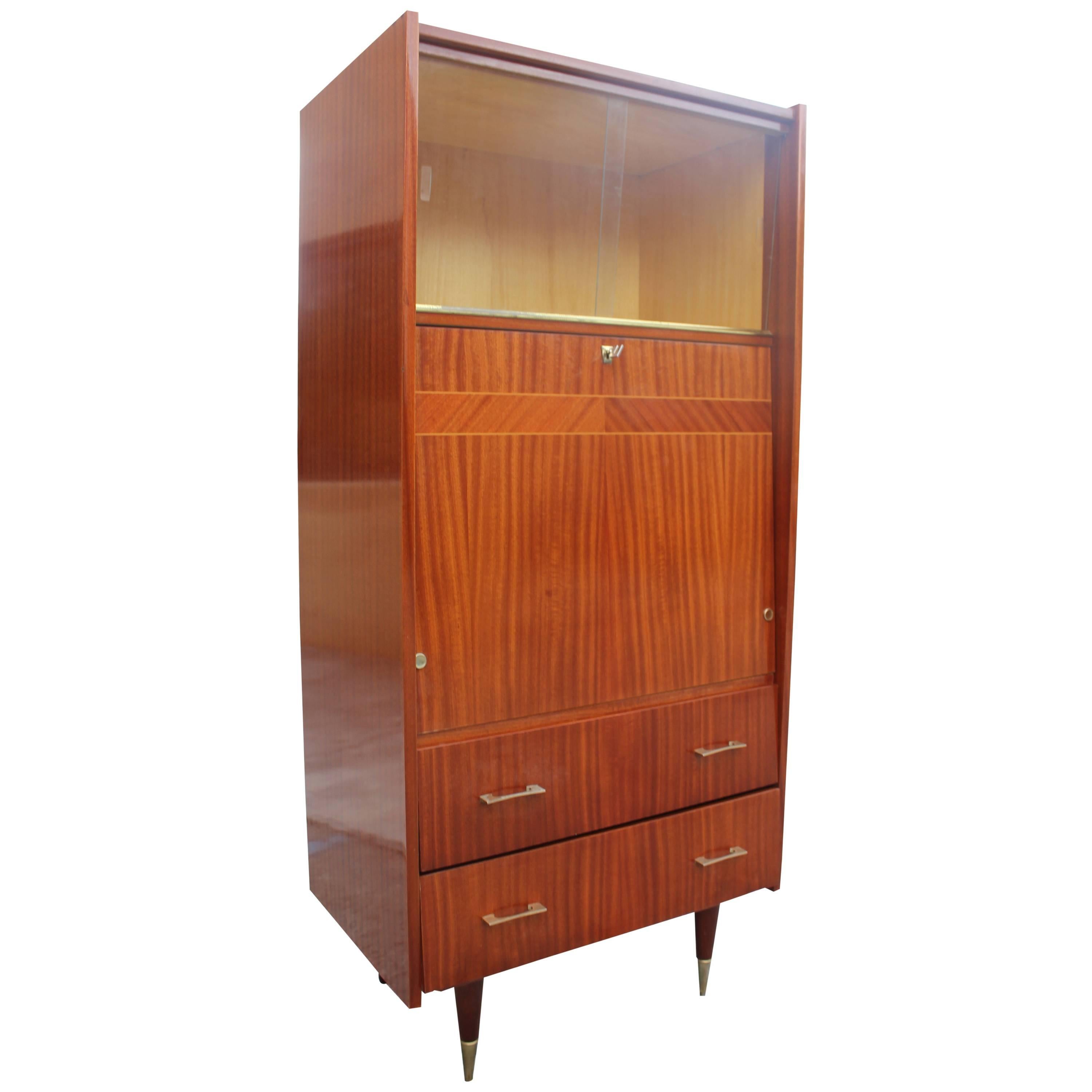 French Art Deco Palisander Rio Secretary, circa 1940s