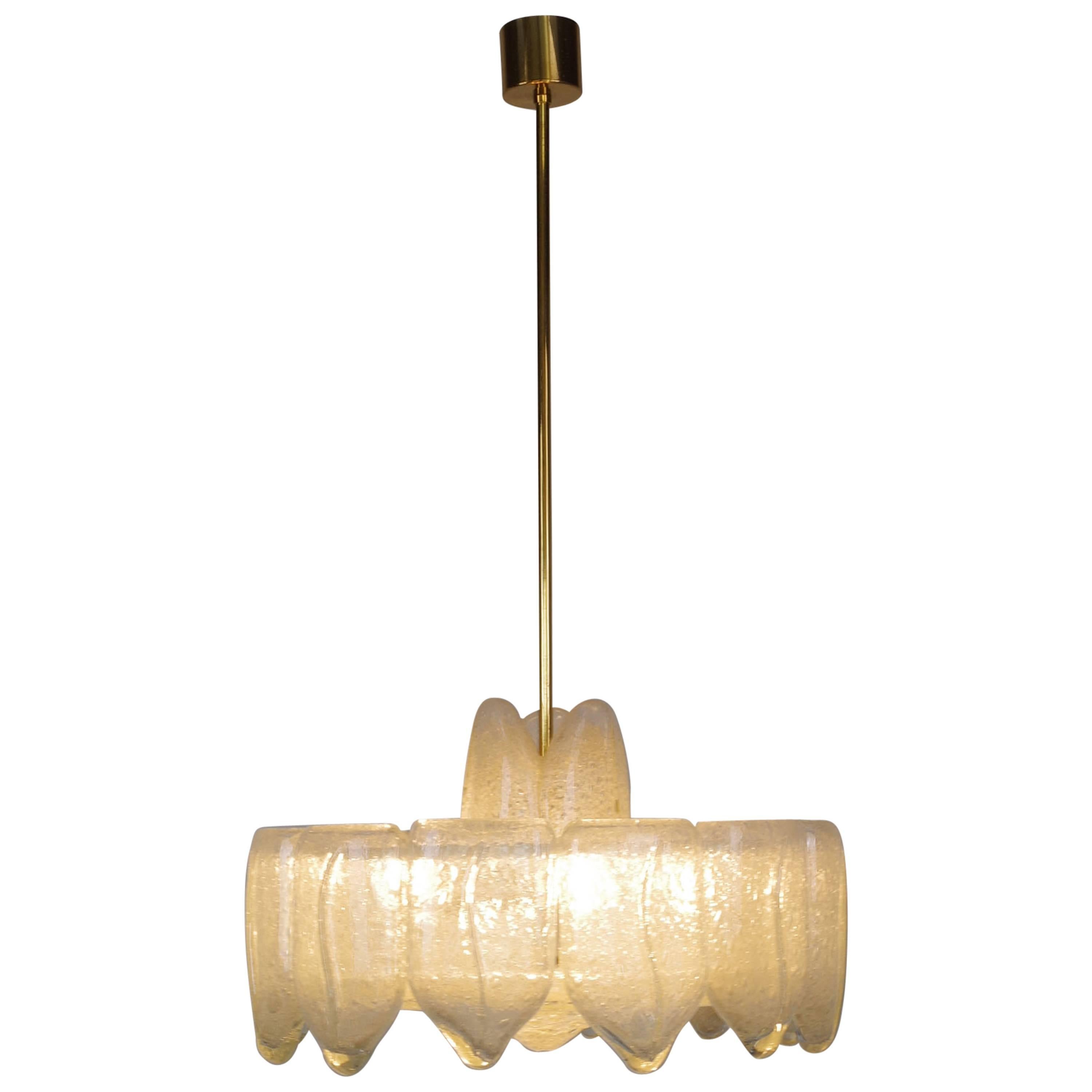 Big Doria Ice-Glass Chandelier For Sale