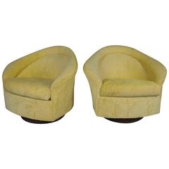 Pair of Vintage Swivel Lounge Chairs by Adrian Pearsall for Craft Associates