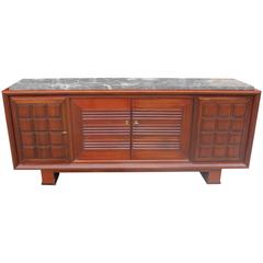 Documented Masterpiece French Art Deco Solid Mahogany Buffet by Maxime Old