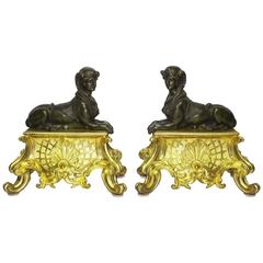 Pair of French 19th Century Egyptian Revival Figural Chenets by Bouhon Freres 11
