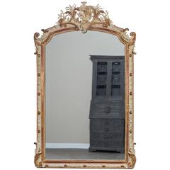 Used French Louis Philippe Gilded and Painted Mirror, circa 1880