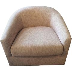 Rounded Mid-Century Modern Swivel Club Chair