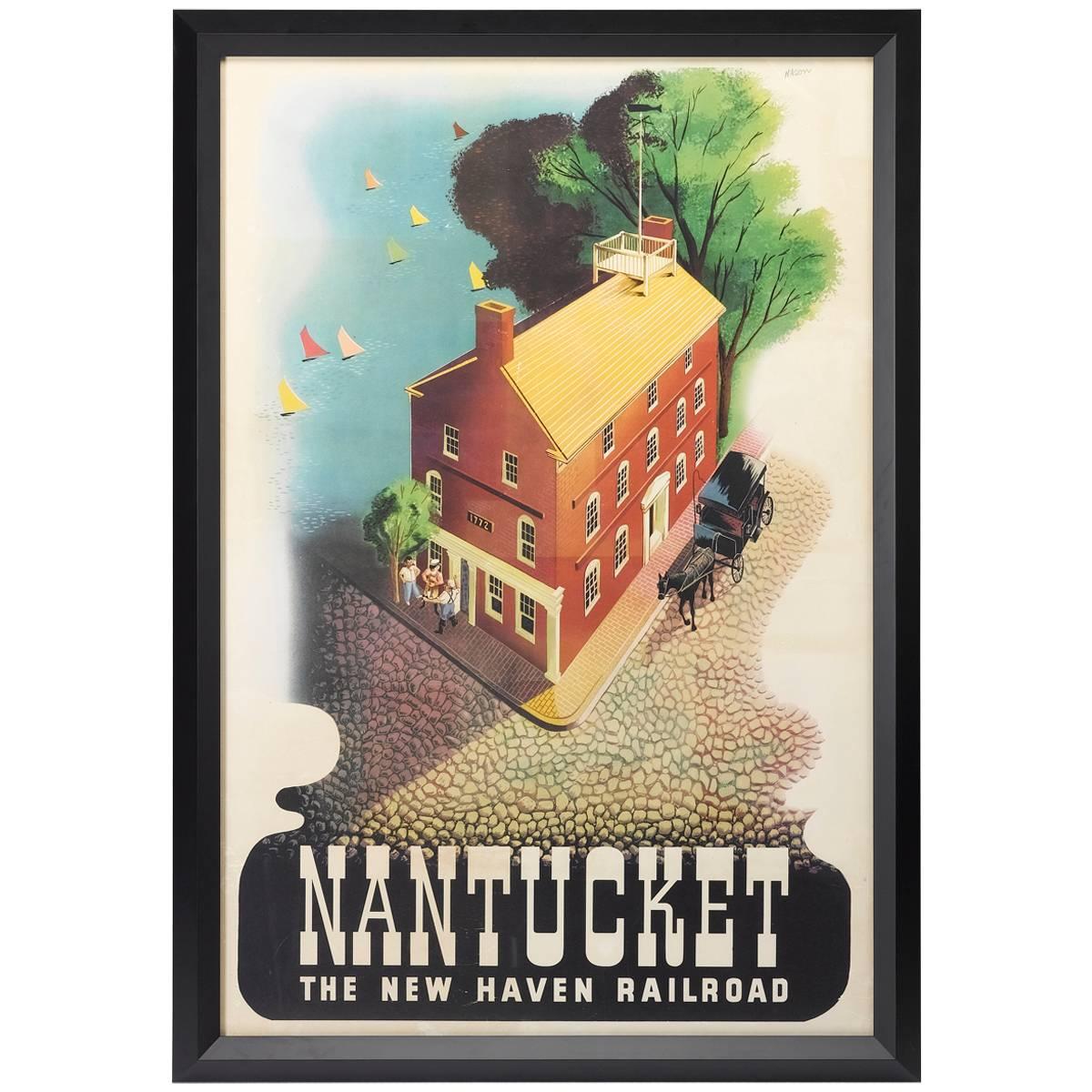 Nantucket Vintage Poster, First Edition, the New Haven Railroad, circa 1945