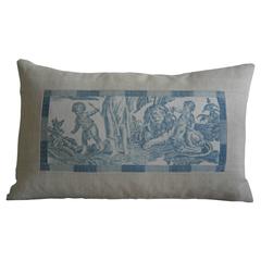 Rare 18th century French Linen Toile Pillow