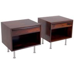 Pair of Rosewood Nightstands with Drawer by Westnova, Norway
