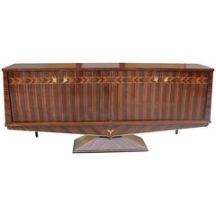 Opulent Designer French Art Deco Exotic Macassar Ebony Sideboard, circa 1940s 11