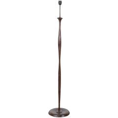 French Sculptural Bronze Floor Lamp