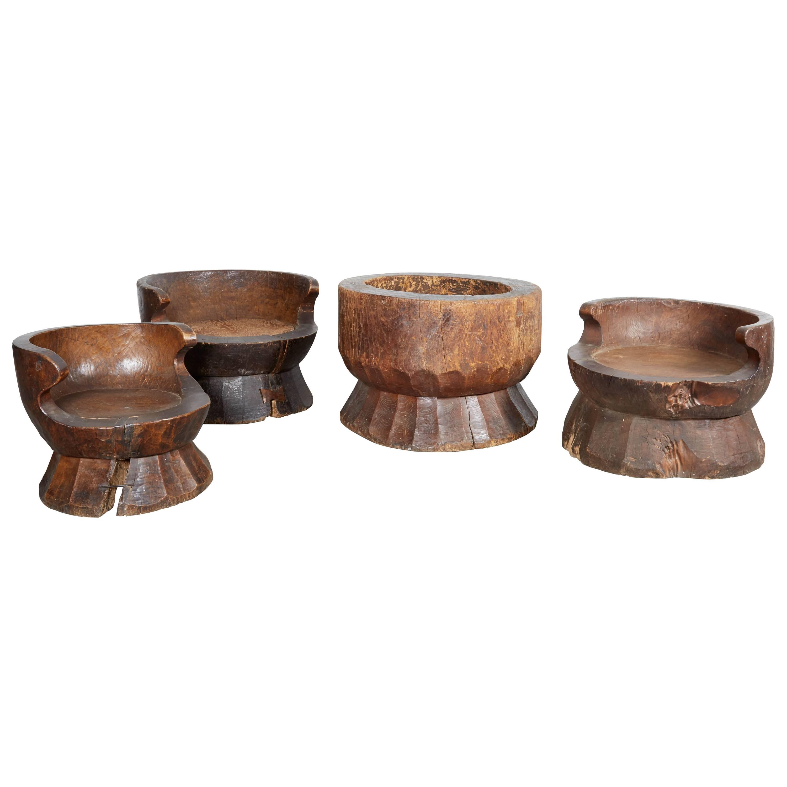 Hand-Carved Teak Seating Group