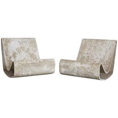 Pair of Willy Guhl Concrete Loop Chairs