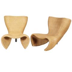 Chaises en osier "Felt" de Marc Newson