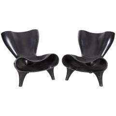Paire de chaises Orgone en plastique Marc Newson