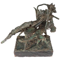 Bronze Sculpture Titled 'Reading' by George Koras