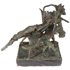 Bronze Sculpture Titled 'Reading' by George Koras 1