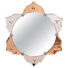 Art Deco Beveled Floral Mirror