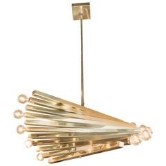 Gaetano Sciolari Spiral Brass Chandelier