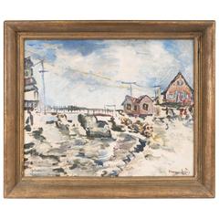 Beauford Delaney Waterfront Landscape, Signed and Dated 11