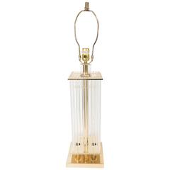 Gaetano Sciolari Brass Lamp with Hanging Glass Rods