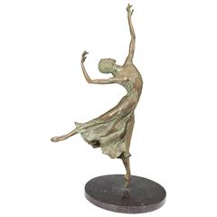 Aline Corday Reid Ballerina Sculpture in Patinated Bronze