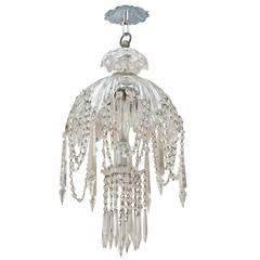 French Petite Crystal Pendant Chandelier